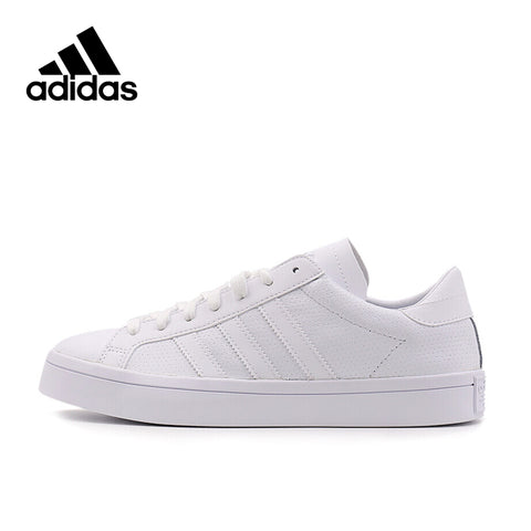 Adidas Originals White COURTVANTAGE Unisex Leisure Skateboarding Shoes